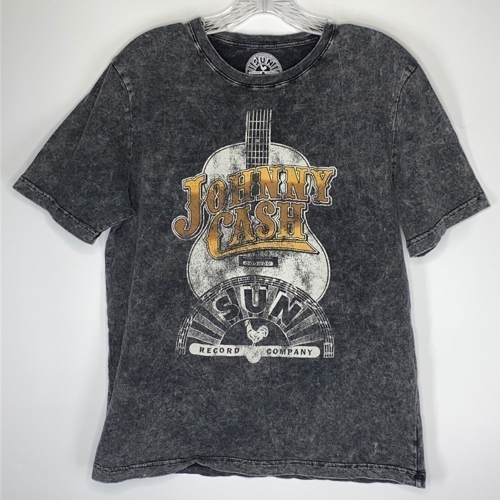 Johnny Cash Sun Record Company Gray Tshirt Size Medium